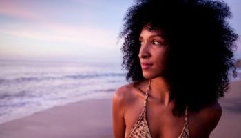 Black woman at the beach
