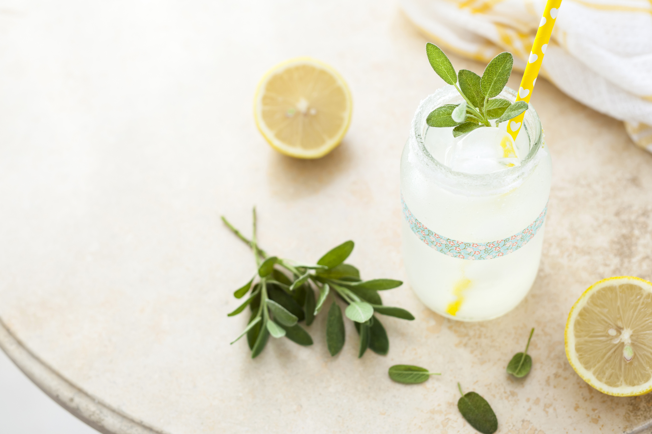 Fresh lemonade in jar